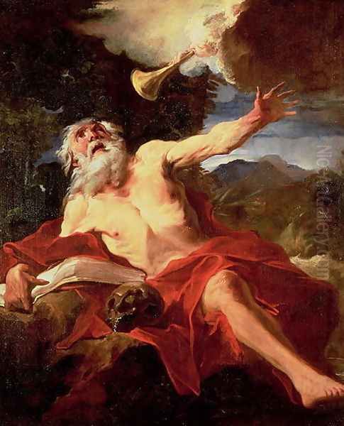 Vision of St. Jerome Oil Painting by Pierre Louis Cretey or Cretet