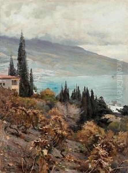 Autumn. At The Vineyards Of Zheltyshev Oil Painting by Josif Evstaf'Evic Krackovskij