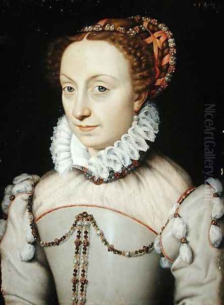 Jeanne III d'Albret (1528-72) Queen of Navarre, 1570 Oil Painting by Francois Clouet