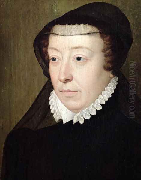 Portrait of Catherine de Medici (1519-89) Oil Painting by Francois Clouet