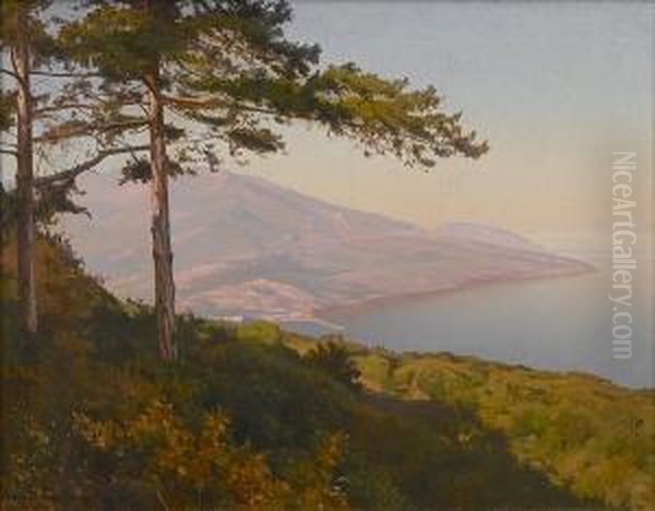 View Of Yalta Oil Painting by Josif Evstaf'Evic Krackovskij