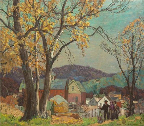 Ozark Village Oil Painting by Carl Rudolph Krafft