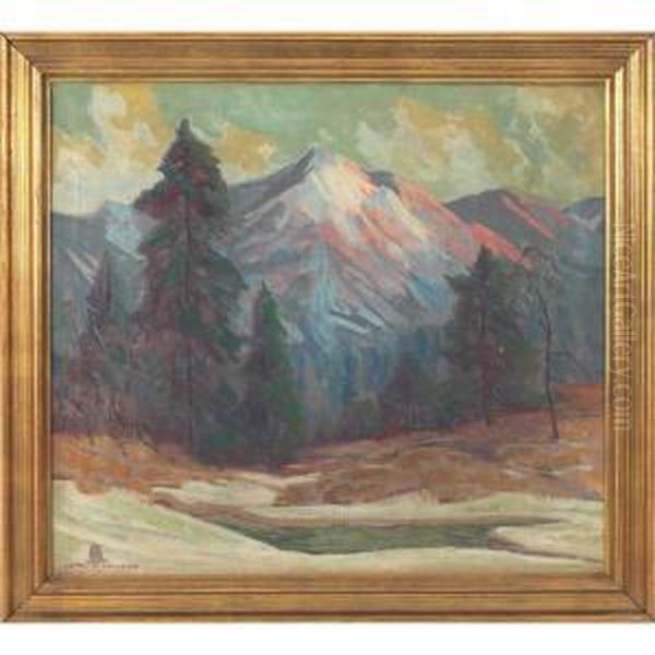 In The Rockies Oil Painting by Carl Rudolph Krafft