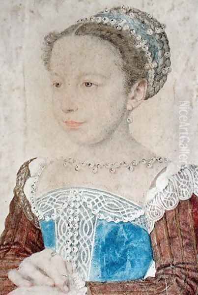 Marguerite de France (1553-1615) known as La Reine Margot, c.1560 Oil Painting by Francois Clouet