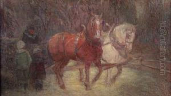 Bess And Jesse Oil Painting by Carl Rudolph Krafft