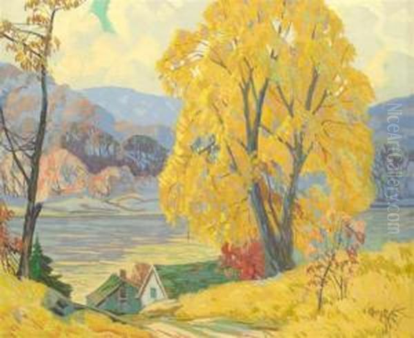 Autumn Symphony Oil Painting by Carl Rudolph Krafft