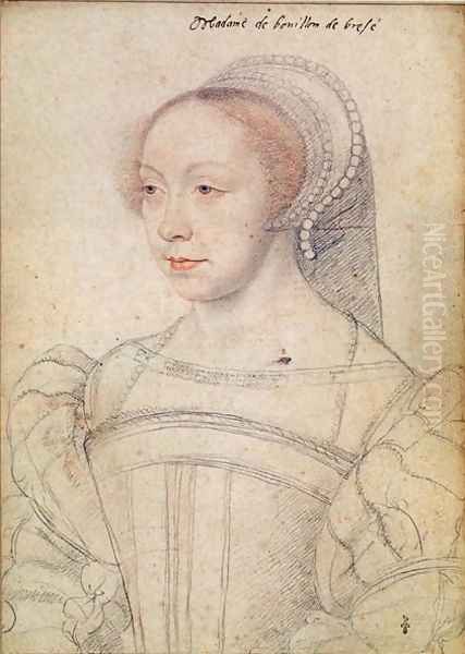 Portrait of Francoise de Breze (c.1519-74) c.1550 Oil Painting by Francois Clouet