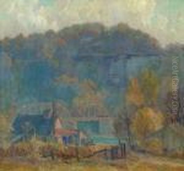 The Cliff At Morning, Ozarks Oil Painting by Carl Rudolph Krafft