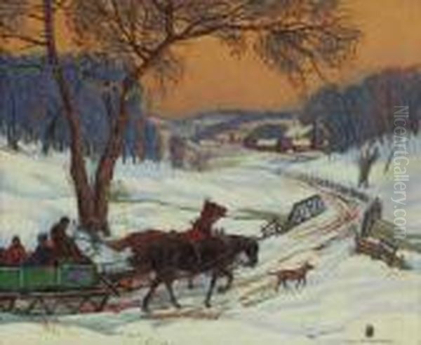 After Sundown Oil Painting by Carl Rudolph Krafft