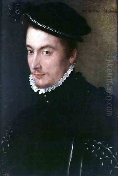 Portrait presumed to be Hercule-Francois de France (1554-84) Duke of Alencon, c.1560 Oil Painting by Francois Clouet