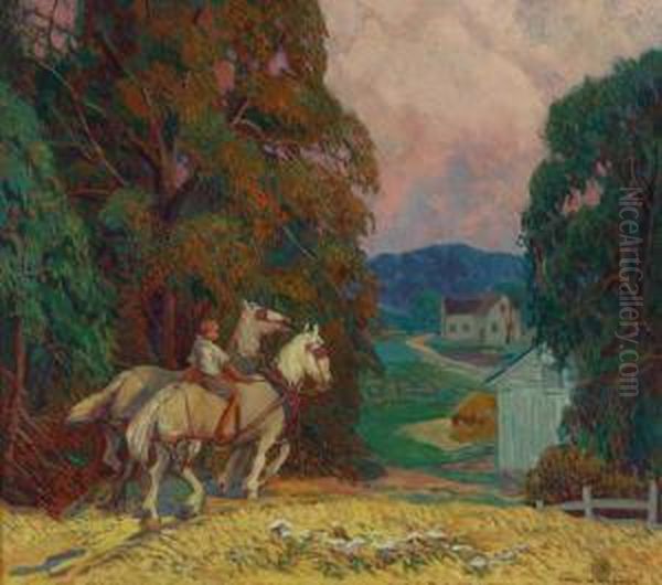 Toward's Home Oil Painting by Carl Rudolph Krafft