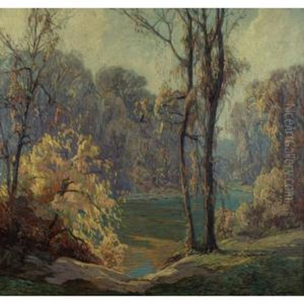 Autumn Oil Painting by Carl Rudolph Krafft