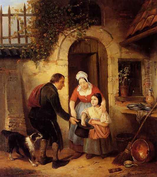 An Offering Oil Painting by Henri Joseph Gommarus Carpentero