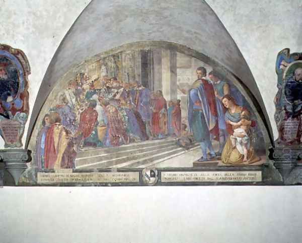 St. Antoninus Absolves the Eight of Balia of Excommunication Oil Painting by Lorenzo Cerrini