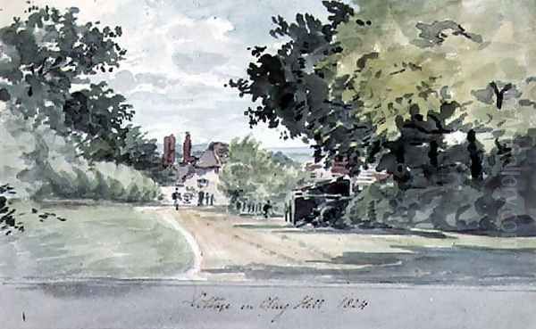 Cottage on Clay Hill, Enfield Oil Painting by T. Clark