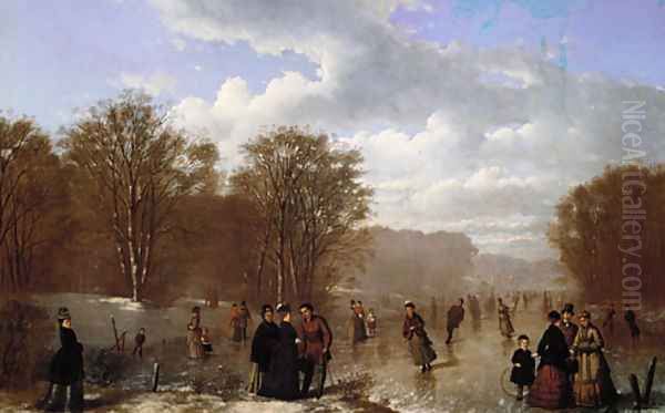 Skating on the Wissahickon Oil Painting by Johan Mengels Culverhouse