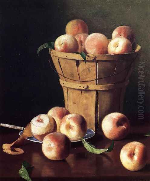 Still Life - Peaches Oil Painting by Thomas Cromwel Corner