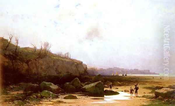 Pecheurs A Douarnenez Oil Painting by Gustave Castan