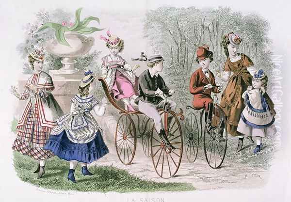 Children in the Park, from La Saison, Journal Illustre des Dames May 1869 Oil Painting by H. Colin