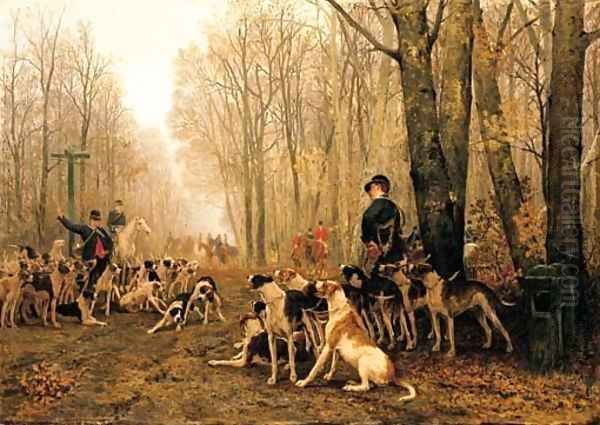 Morning The Hunt at Chantilly Oil Painting by Jean Maxime Claude