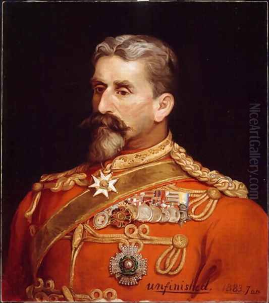 Major General Sir Charles Metcalfe MacGregor KCB CSI CIE (1840-87) as Quartermaster General India, 1883 Oil Painting by Michael Ciardiello