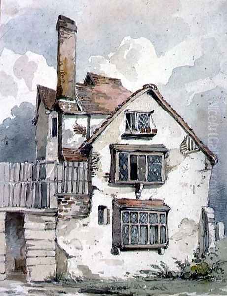 An Old House at Cambridge Oil Painting by Henry Cave