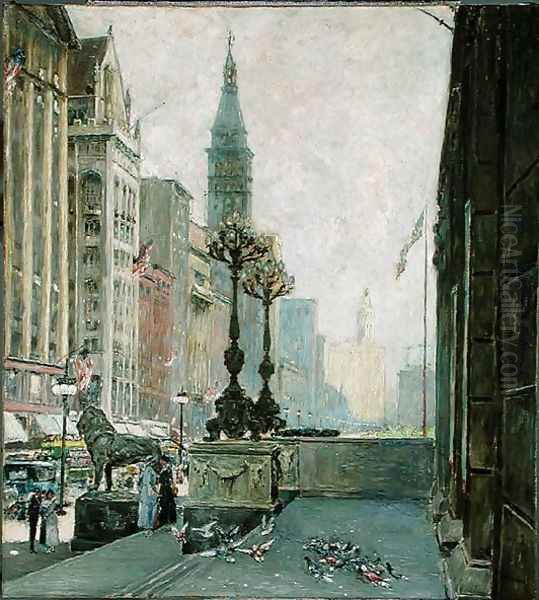 Morning on the Avenue Oil Painting by William Clusmann