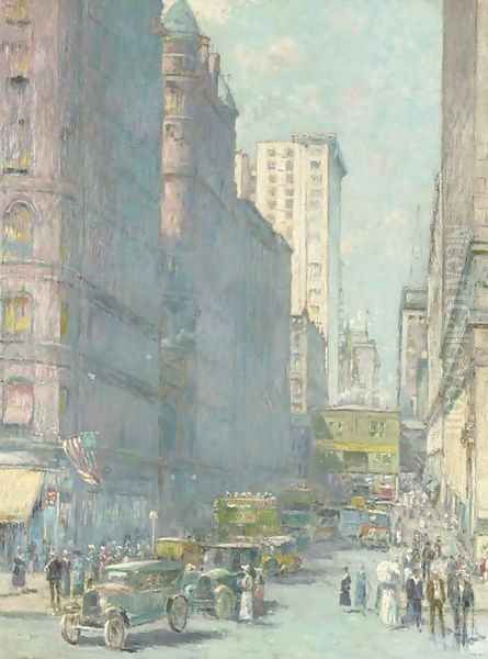 In the Loop, Chicago Oil Painting by William Clusmann