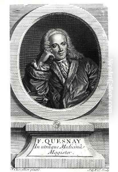 Portrait of Francois Quesnay (1694-1774) Oil Painting by J. Chevallier