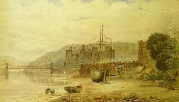 The Shore And Castle At Conway Oil Painting by Emil Axel Krause