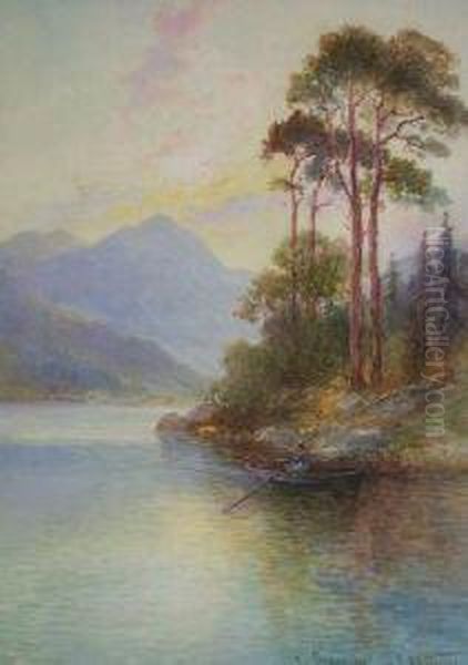 Falcon Crag, Derwentwater Oil Painting by Emil Axel Krause