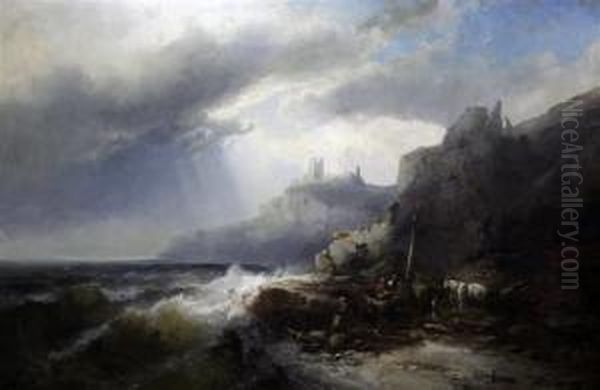 Dunstanborough Point Oil Painting by Franz Emil Krause