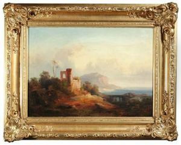 Sudlandische Kustenlandschaft Oil Painting by Franz Emil Krause