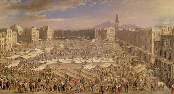 The Market at Naples Oil Painting by Angelo Maria Costa