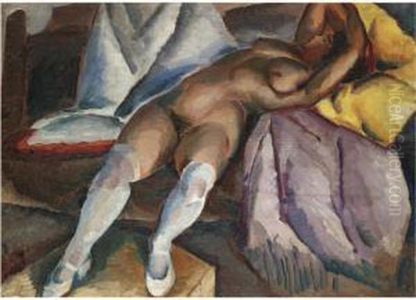 Reclining Nude Oil Painting by Aleksey Ilyich Kravchenko