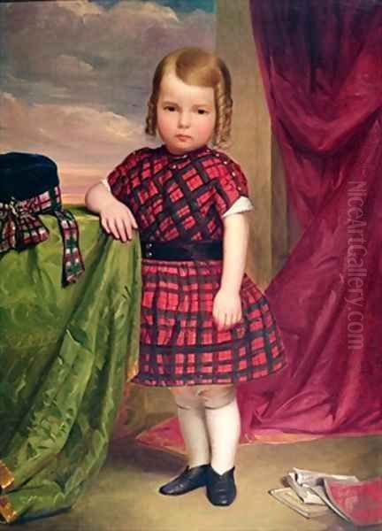 Scottish Girl Oil Painting by William Cogswell