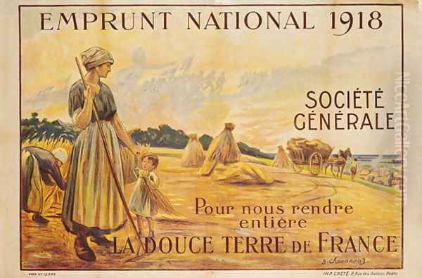 Poster for the Loan for National Defence from the Societe Generale, 1918 Oil Painting by B. Chavannaz