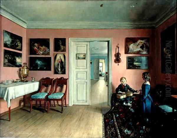 In the Artist's Room, 1855 Oil Painting by Iwan Chrutsky