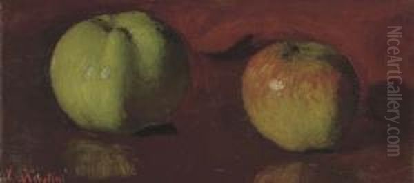 A Study Of Apples; And A Wooded Path Oil Painting by Lazar' Leibovich Krestin