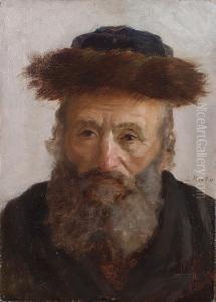 Portrait Of A Hasid Oil Painting by Lazar' Leibovich Krestin