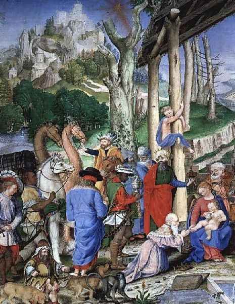 The Adoration of the Magi Oil Painting by Giovanni B. (Il Genvovese) Castello