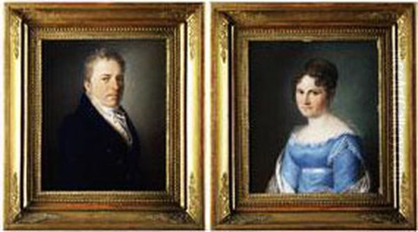 Zwei Biedermeier-portraits Oil Painting by Johann Lorenz Kreul