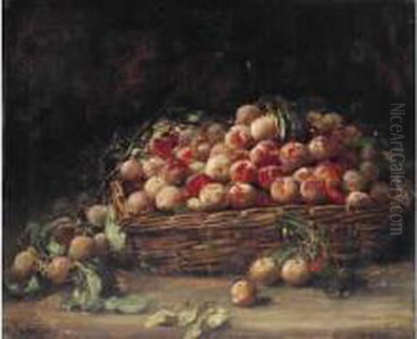 Panier De Prunes Oil Painting by Alexis Kreyder