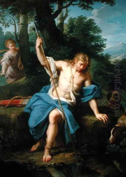 Narcissus and Echo Oil Painting by Placido Costanzi