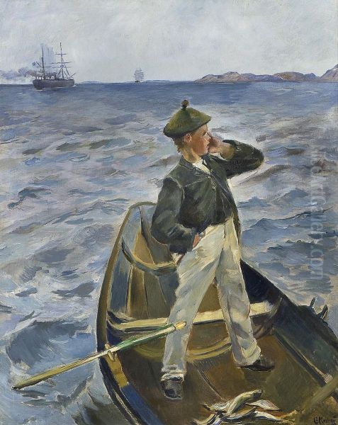 I Leden Oil Painting by Christian Krohg