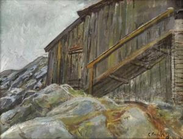 Fra Skjaergarden Oil Painting by Christian Krohg