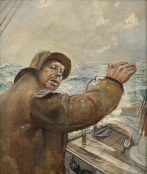 A Littleaport Oil Painting by Christian Krohg