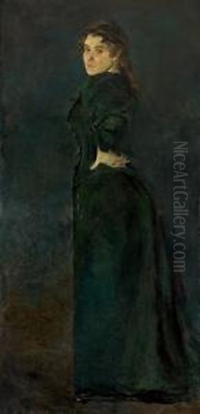 Portrait Of Alexandrathaulow Oil Painting by Christian Krohg