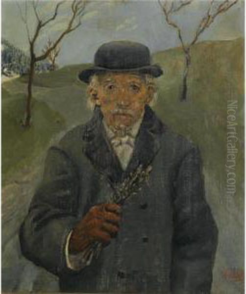 Onkel Joachim (uncle Joachim) Oil Painting by Christian Krohg