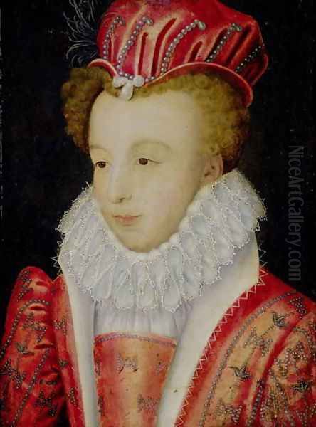 Marguerite de Valois (1553-1615) c.1572 Oil Painting by (follower of) Clouet, Francois